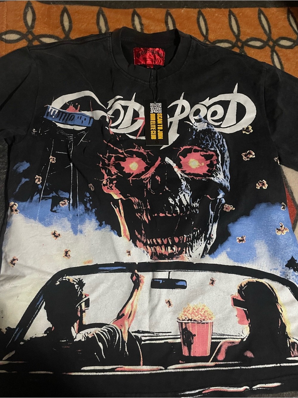 New God speed Size Small Skull Graphic T Shirt